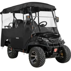 VEVOR Golf Cart Cover, Visible Full-Enclosure 2+2/4 Passenger Golf Cart, 420D Waterproof Oxford Fabric Club Car Cover Fits Most Carts Club Car, Yamaha, EZGO, Honda, PVC Coating & Windproof Hook Design