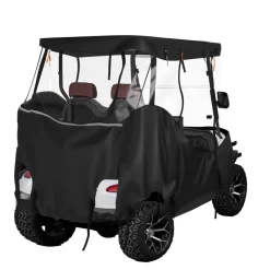 VEVOR Golf Cart Cover, Visible Full-Enclosure 2&2+2 Passenger Golf Cart, 600D Waterproof Oxford Fabric Club Car Cover Fits Most Carts Club Car, Yamaha, EZGO, Honda, PVC Coating & Windproof Hook Design