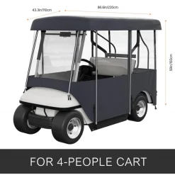 VEVOR Golf Cart Enclosure 86'', 4-Person Golf Cart Cover, 4-Sided Fairway Deluxe, 300D Waterproof Driving Enclosure with Transparent Windows, Fit for 4-Seat EZGO, Club Car, Yamaha Carts