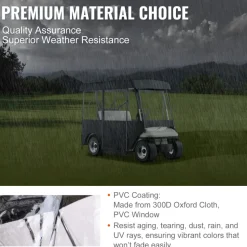 VEVOR Golf Cart Enclosure 86'', 4-Person Golf Cart Cover, 4-Sided Fairway Deluxe, 300D Waterproof Driving Enclosure with Transparent Windows, Fit for 4-Seat EZGO, Club Car, Yamaha Carts