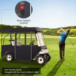 VEVOR Golf Cart Enclosure 86'', 4-Person Golf Cart Cover, 4-Sided Fairway Deluxe, 300D Waterproof Driving Enclosure with Transparent Windows, Fit for 4-Seat EZGO, Club Car, Yamaha Carts