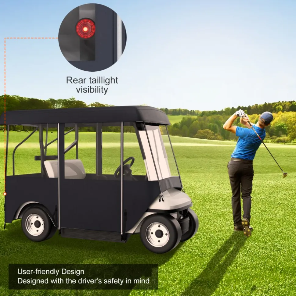 VEVOR Golf Cart Enclosure, Polyester Driving Enclosure, Club Car Covers Universal Fits for 2+2 Passenger Golf Carts, Sunproof and Dustproof Outdoor Cart Cover