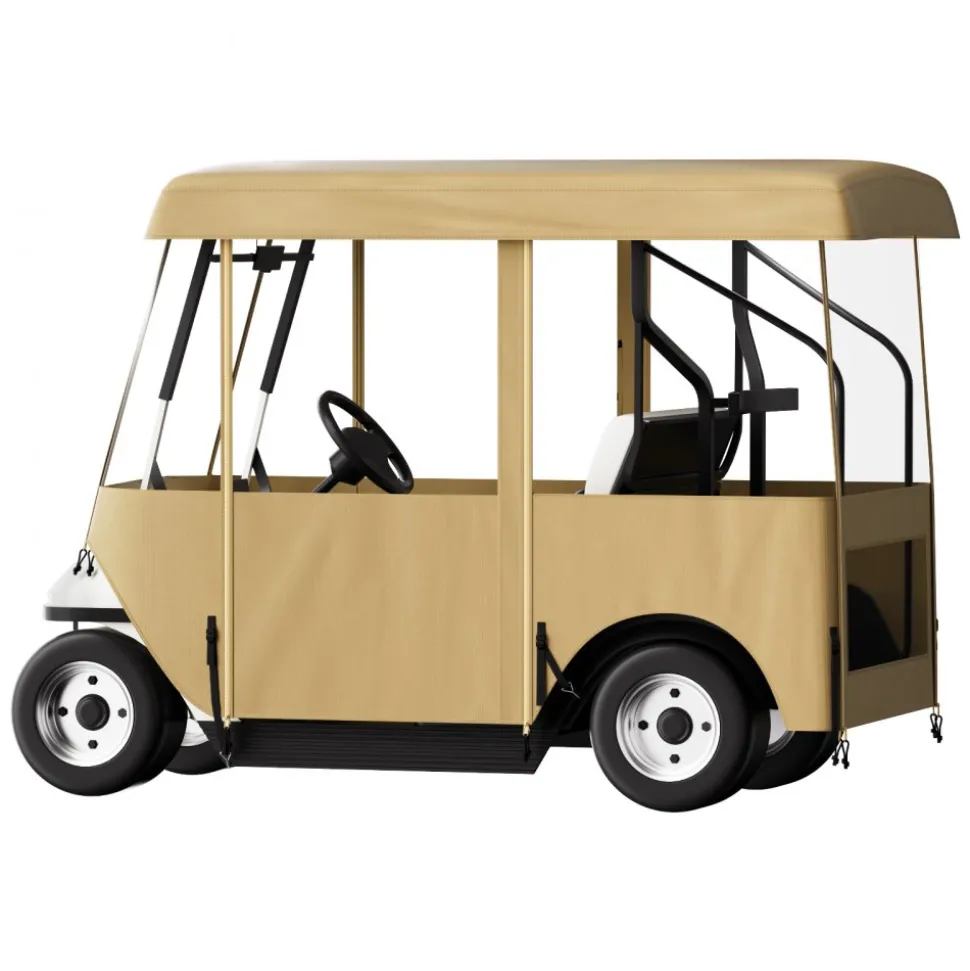 VEVOR Golf Cart Enclosure, with 4-Sided Fairway Deluxe, 300D Waterproof Driving Enclosure with Transparent Windows, Fit for 2+2 Seats Golf Carts (Roof Up to 78.7''L)
