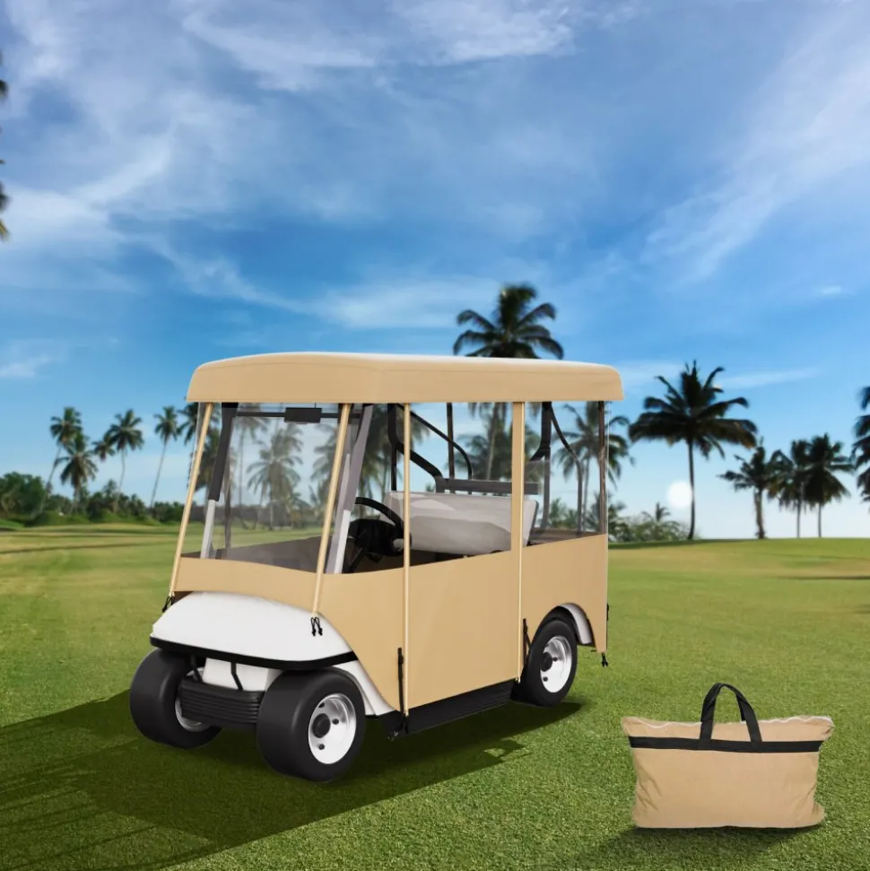 VEVOR Golf Cart Enclosure, with 4-Sided Fairway Deluxe, 300D Waterproof Driving Enclosure with Transparent Windows, Fit for 2+2 Seats Golf Carts (Roof Up to 78.7''L)