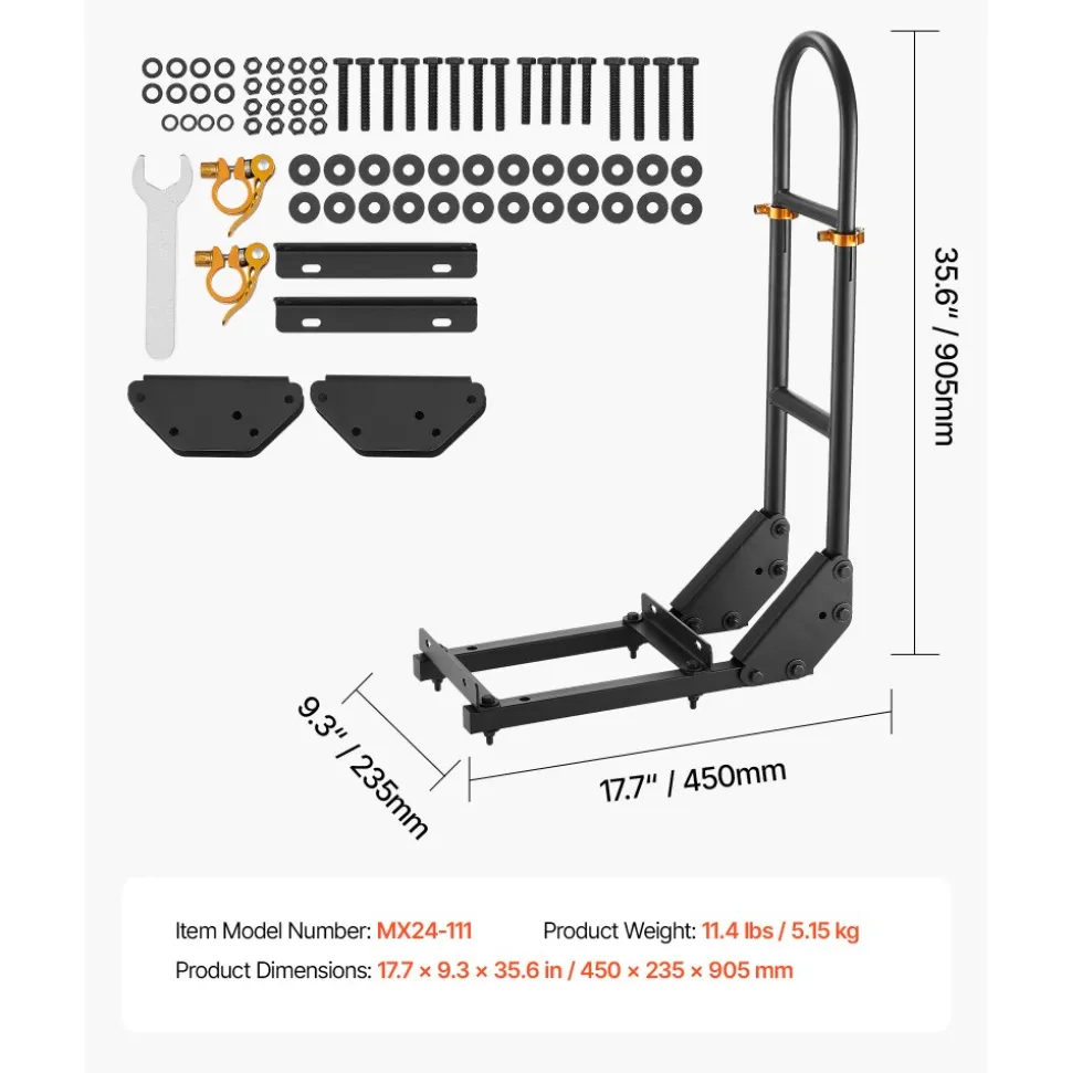 VEVOR Golf Cart Grab Bar, 17.7 x 9.3 x 35.6 Inch, Compatible with Most Golf Carts with Metal Footplates, No Modification Needed, 27.5 to 33.5 Inch Height Adjustable Carbon Steel Rear Seat Grab Bar