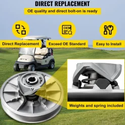 VEVOR Golf Cart High Torque Driven Clutch for Club Car DS & Precedent 1997 to Up Club Car 4-Cycle Gas Golf Cart Model, Silver