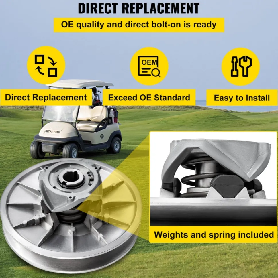 VEVOR Golf Cart High Torque Driven Clutch for Club Car DS & Precedent 1997 to Up Club Car 4-Cycle Gas Golf Cart Model, Silver