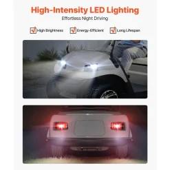 VEVOR Golf Cart Light Kit, 12V, LED Headlight and Taillight Kit with Wiring Harness, Switch, Zip Ties, ABS Housing, High-Brightness, Waterproof and Dustproof, Suitable for Club Car DS 1993-Up Models