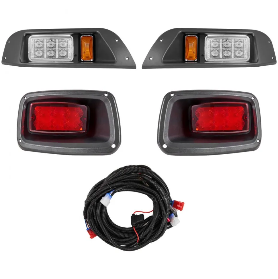 VEVOR Golf Cart Light Kit, 12V, LED Headlight and Taillight Kit with Wiring Harness, Switch, Zip Ties, ABS Housing, High-Brightness, Waterproof and Dustproof, Suitable for Club Car DS 1993-Up Models