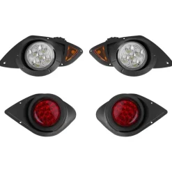 VEVOR Golf Cart Light Kit, 12 Volt, Street Legal LED Headlight and Taillight Kit with Wiring Harness, Turn Signals, Hazard Light, Switch Horn, Brake Pad, Zip Ties, ABS Housing, for Yamaha G29 2007-Up