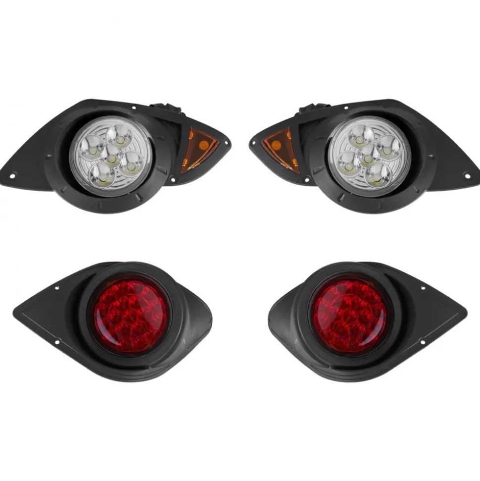 VEVOR Golf Cart Light Kit, 12 Volt, Street Legal LED Headlight and Taillight Kit with Wiring Harness, Turn Signals, Hazard Light, Switch Horn, Brake Pad, Zip Ties, ABS Housing, for Yamaha G29 2007-Up