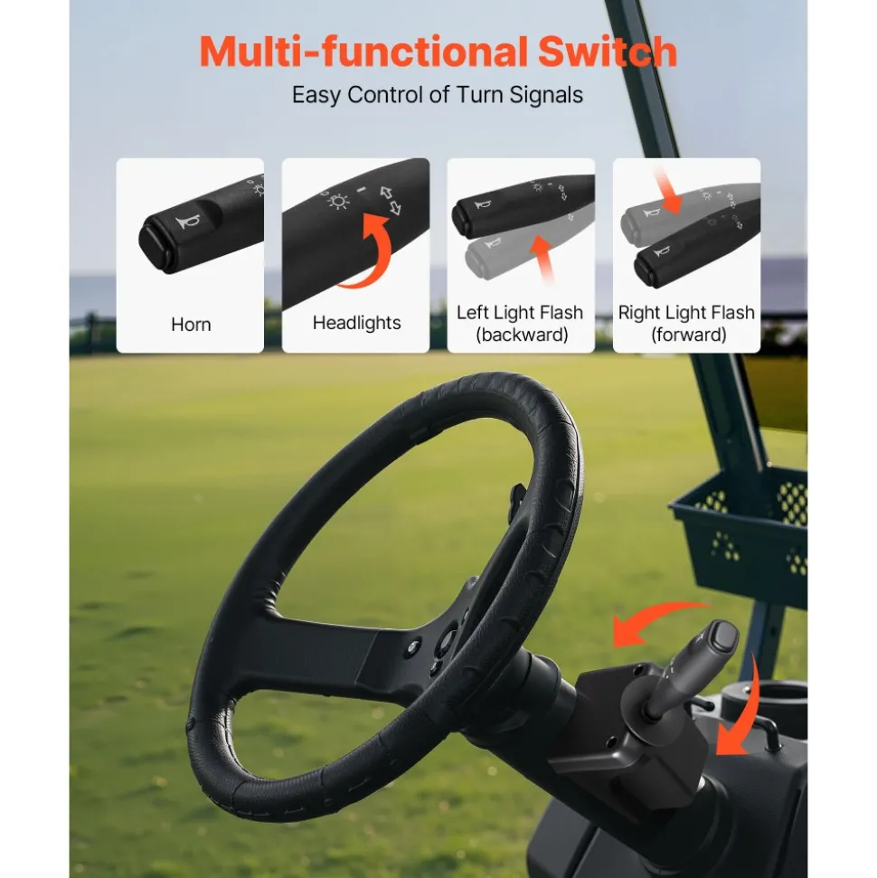 VEVOR Golf Cart Light Kit, 12 Volt, LED Headlight and Tail Light Kit with Wiring Harness, Switch, Zip Ties, ABS Housing, High-Brightness, Waterproof and Dustproof, Fit for EZGO TXT 1996-2013 Models