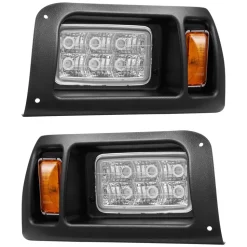 VEVOR Golf Cart Light Kit, 12 Volt, LED Headlight and Tail Light Kit with Wiring Harness, Switch, Zip Ties, ABS Housing, High-Brightness, Waterproof and Dustproof, Fit for EZGO TXT 1996-2013 Models