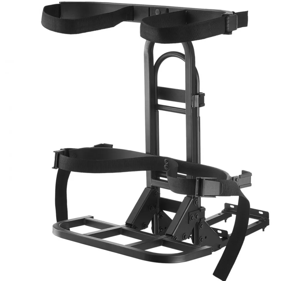 VEVOR Golf Cart Rear Seat Bag Holder, 27.8 x 16.1 x 30.9 inch, Compatible with Most Golf Carts with Rear Seat Grab Bar, Space-Saving Carbon Steel Bag Holder Bracket, No-Drilling Installation, Black
