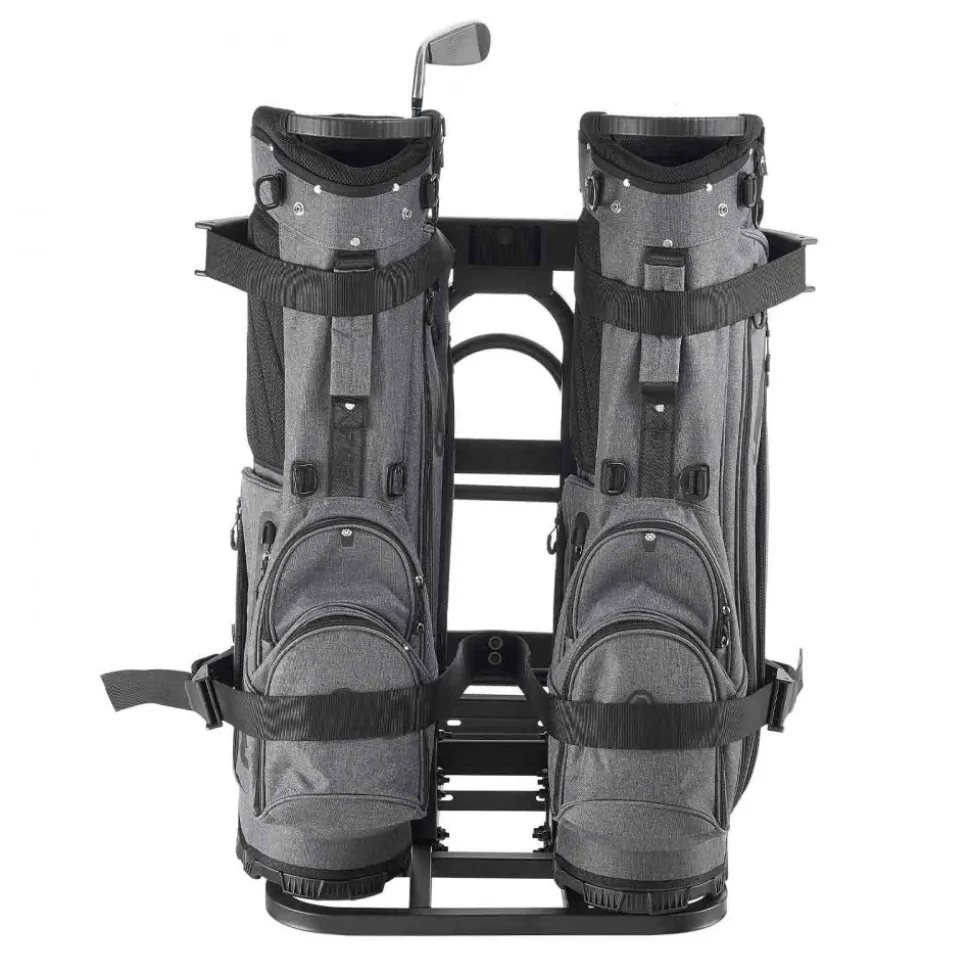 VEVOR Golf Cart Rear Seat Bag Holder, 27.8 x 16.1 x 30.9 inch, Compatible with Most Golf Carts with Rear Seat Grab Bar, Space-Saving Carbon Steel Bag Holder Bracket, No-Drilling Installation, Black