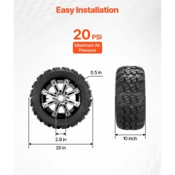VEVOR Golf Cart Wheels, 12