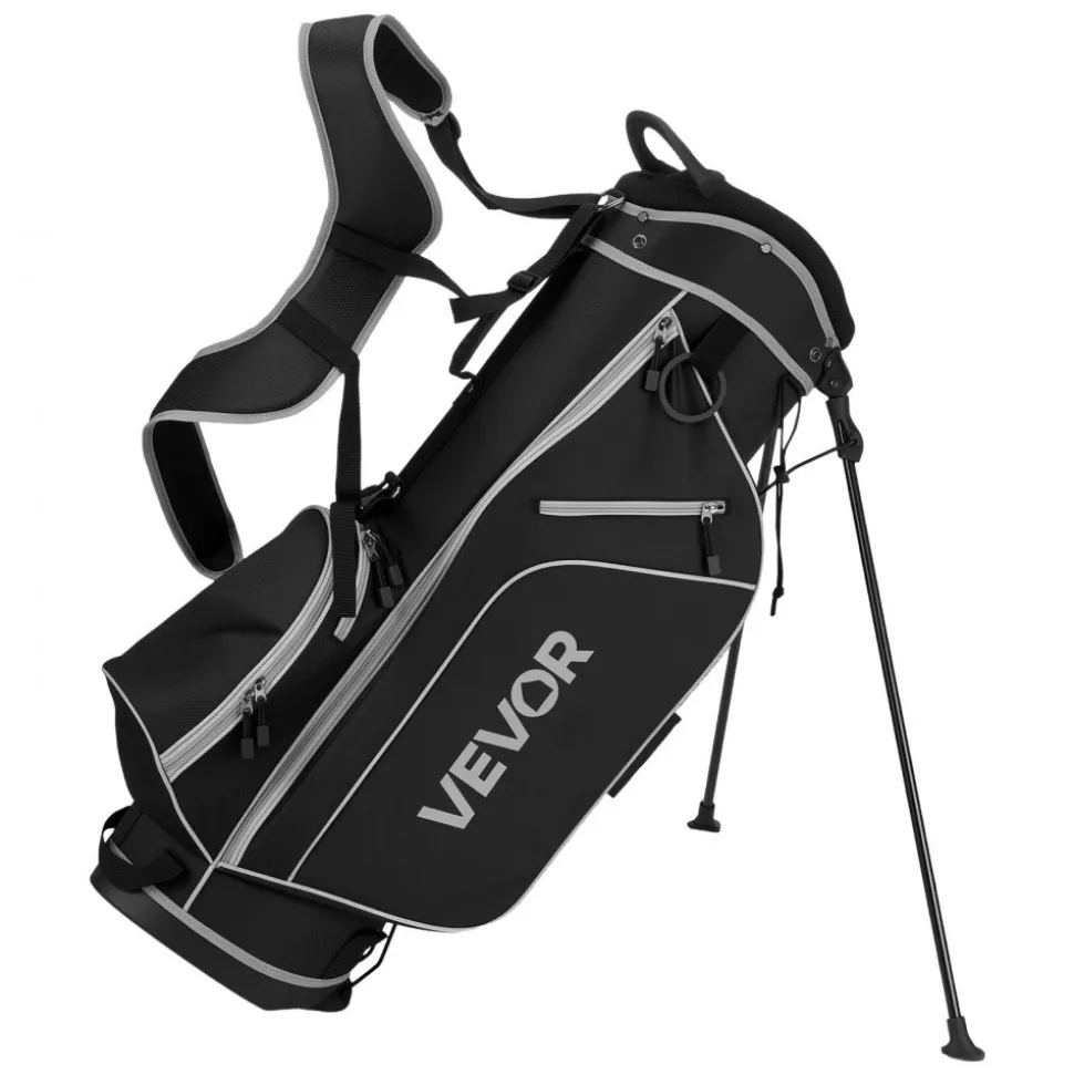 VEVOR Golf Club Set, 12 Pieces Men's Complete Golf Club Set Right Handed with 460CC #1 Driver, #3 & 5 Fairway Wood, #4 Hybrid, #5/#6/#7/#8/#9/#PW/#SW Irons, L-Shaped Putter, Golf Stand Bag, Black