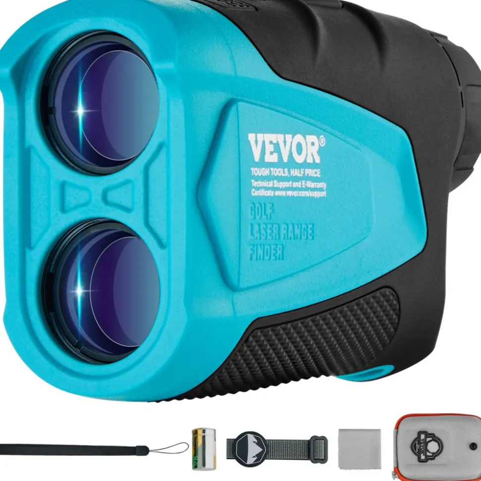 VEVOR Golf Rangefinder, 900 Yards Laser Golfing Hunting Range Finder, 6X Magnification Distance Measuring, Golfing Accessory with External Magnet Mount, High-Precision Flag Lock, Slope, and Batteries