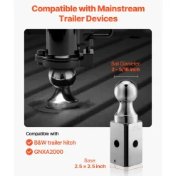 VEVOR Gooseneck Ball Hitch, Compatible with 2-5/16 Inch Hitch Replacement Ball, Gooseneck Trailer Hitch Up to 30,000 lbs Load Capacity, Fit Off-road Rescue, RV Towing & Industrial Equipment Transport