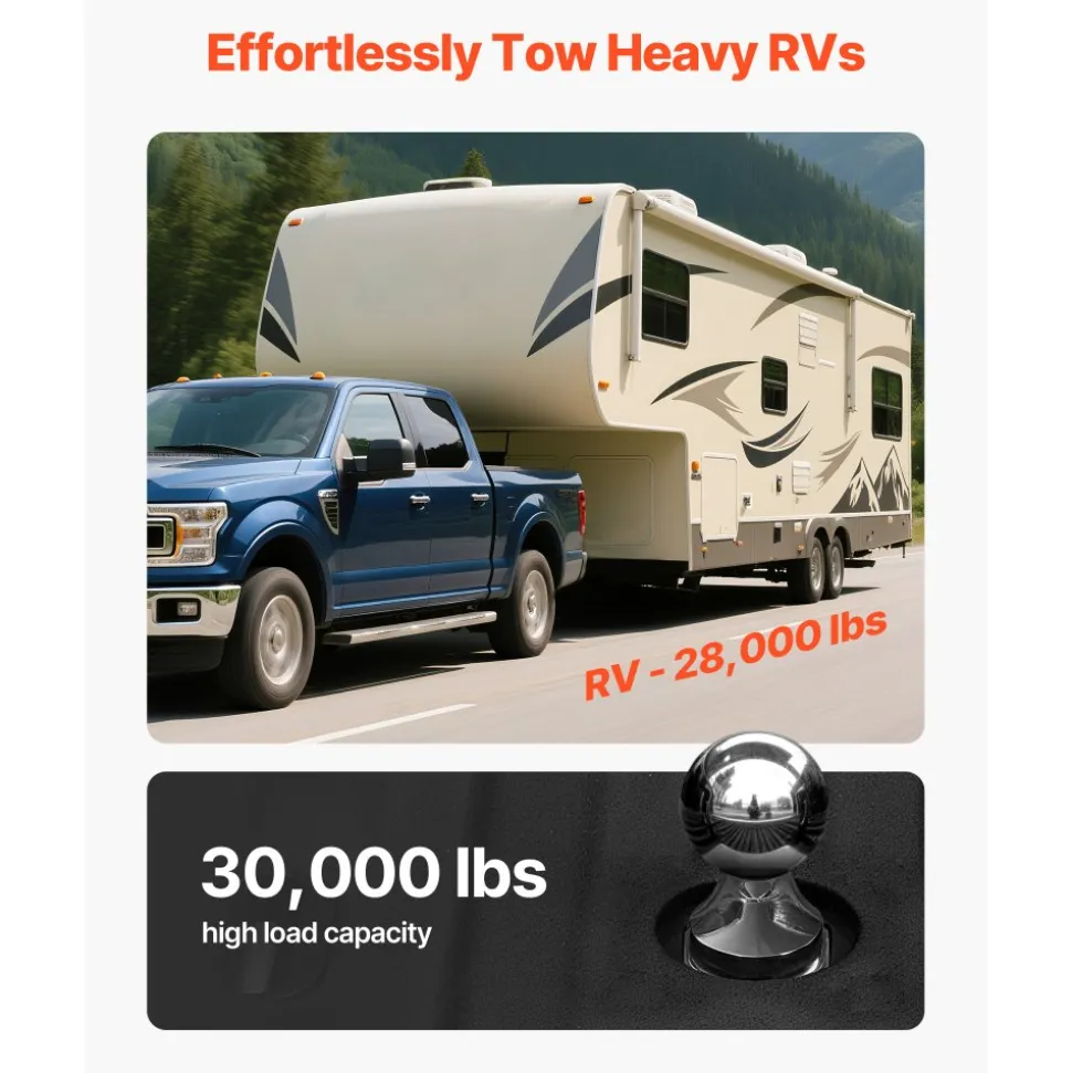 VEVOR Gooseneck Ball Hitch, Compatible with 2-5/16 Inch Hitch Replacement Ball, Gooseneck Trailer Hitch Up to 30,000 lbs Load Capacity, Fit Off-road Rescue, RV Towing & Industrial Equipment Transport