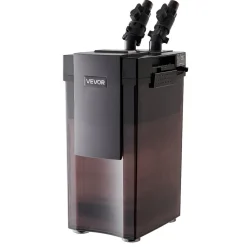 VEVOR 396GPH Canister Filter, 4-Stage External Aquarium Filter with Timed Light, Powerful Pump, Water Circulation Cleaning with Media for Large Fish Tanks & Aquariums Up to 125 Gallons, for Freshwater