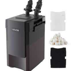 VEVOR 396GPH Canister Filter, 4-Stage External Aquarium Filter with Powerful Pump, Water Circulation Cleaning Machine with Media for Large Fish Tanks and Aquariums Up to 125 Gallons, for Freshwater