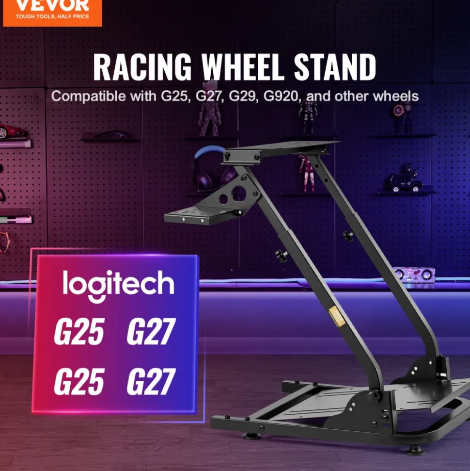 VEVOR G920 Racing Steering Wheel Stand Shifter Mount fit for Logitech G27 G25 G29 Gaming Wheel Stand Wheel Pedals NOT Included Racing Wheel Stand