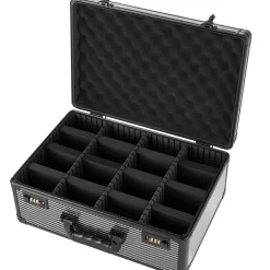 VEVOR Graded Card Case 4 Row 162 PSA Slab Storage Box with Combination Lock, Baseball Sports Trading Cards Holder Collector with 12 Dividers, Holds 130 SGC 115 BGS 585 Top Loaders & 999+ Loose Cards