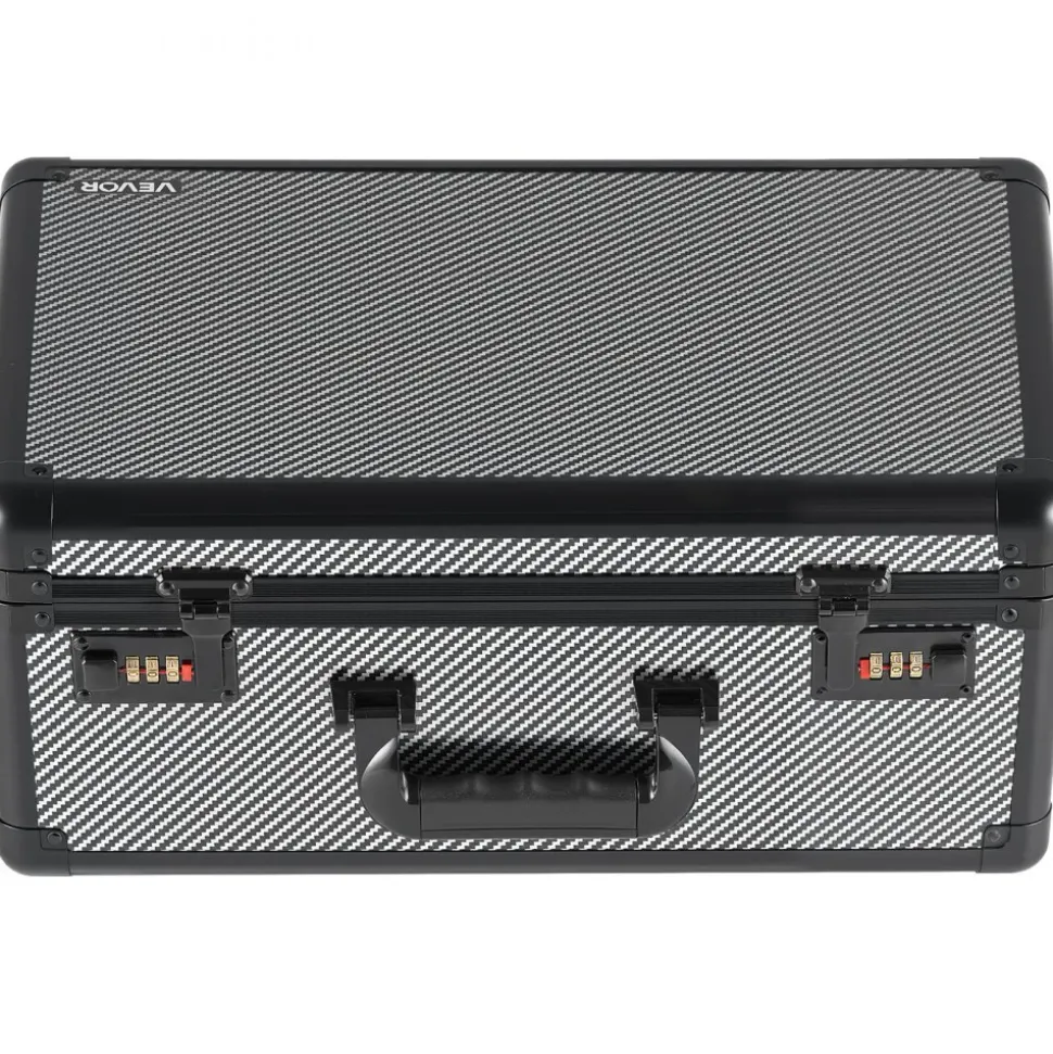 VEVOR Graded Card Case 4 Row 162 PSA Slab Storage Box with Combination Lock, Baseball Sports Trading Cards Holder Collector with 12 Dividers, Holds 130 SGC 115 BGS 585 Top Loaders & 999+ Loose Cards