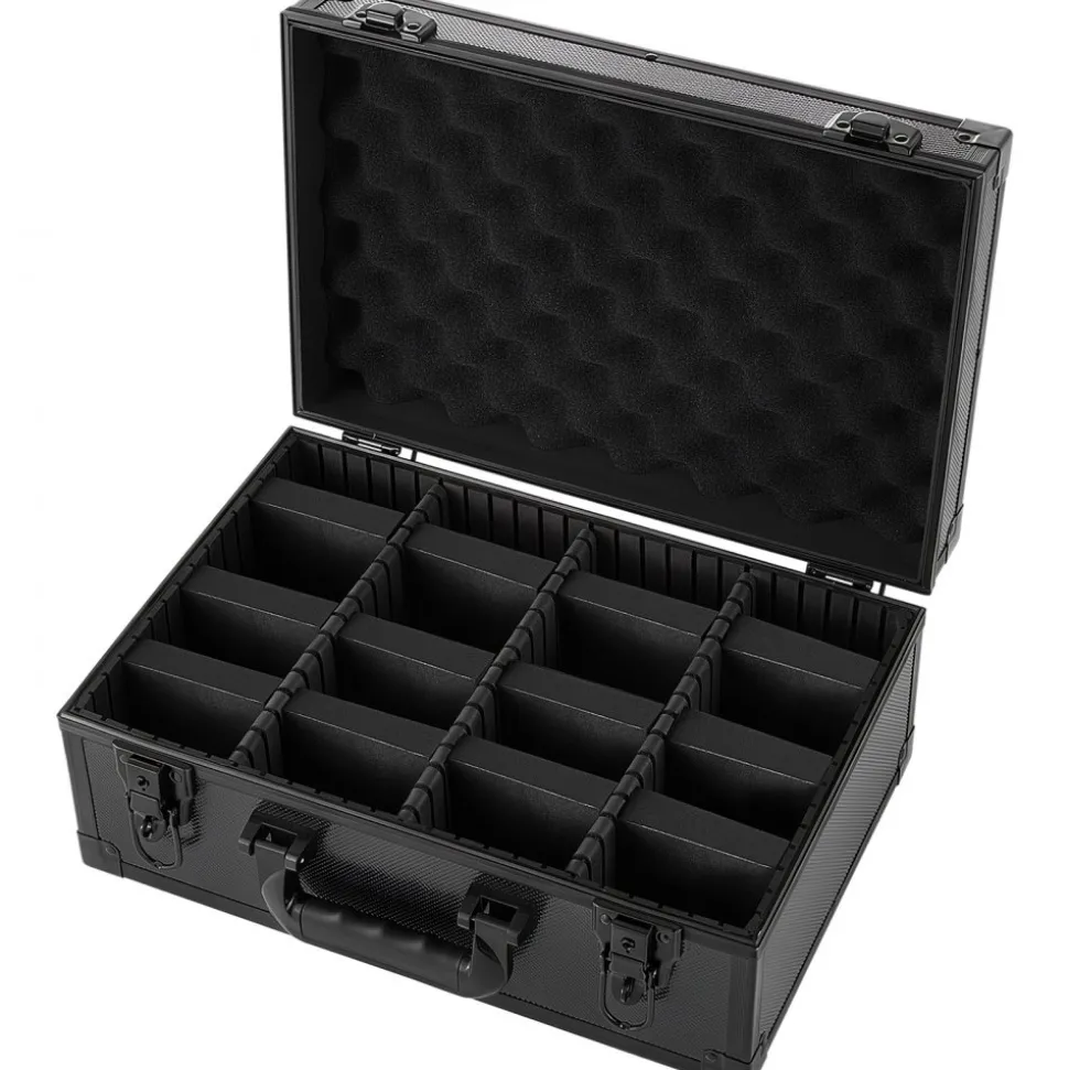VEVOR Graded Card Case 4 Row 120 PSA Slab Storage Box with Secure Lock, Baseball Sports Trading Cards Holder Collector with 12 Dividers, Key, Holds 95 SGC 85 BGS 435 Top Loaders & 999+ Loose Cards