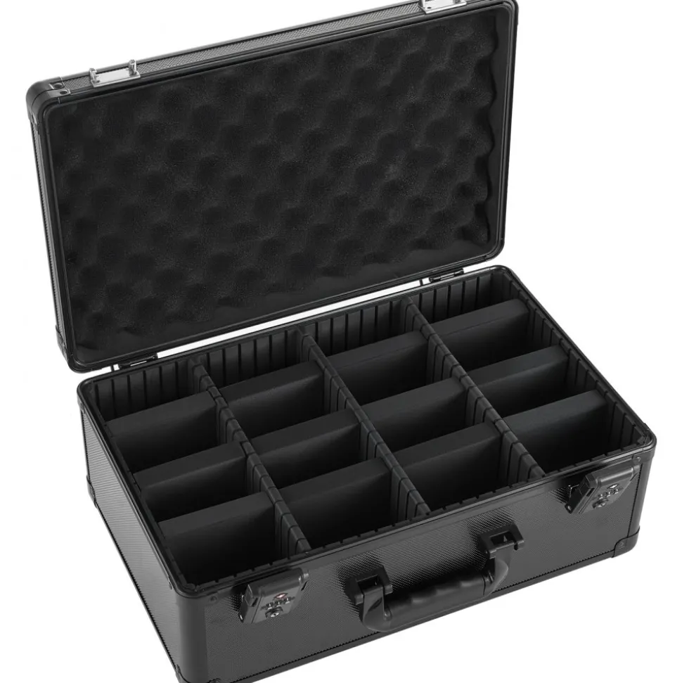 VEVOR Graded Card Case 4 Row 152 PSA Slab Storage Box TSA Approved Lock, Baseball Sports Trading Cards Holder Collector, with 12 Dividers, Holds 120 SGC 100 BGS 550 Top Loaders & 999+ Loose Cards