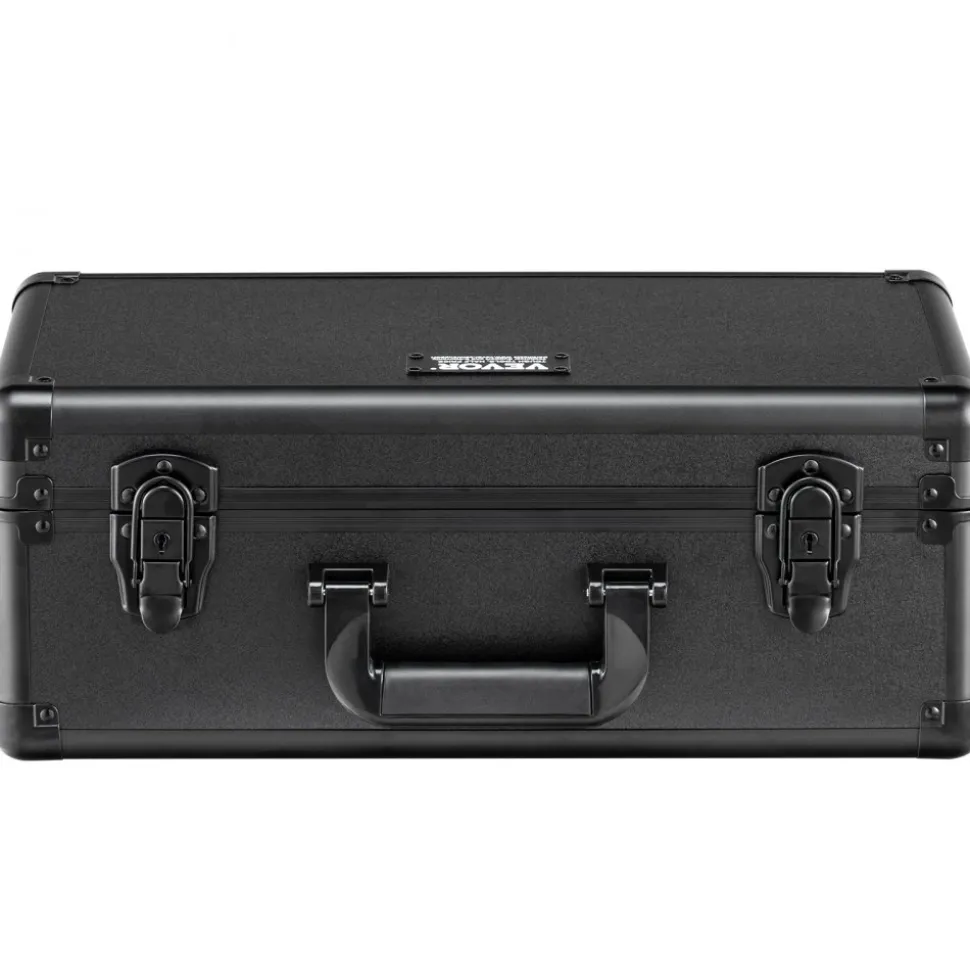 VEVOR Graded Card Storage Box, 4 Slots, Graded Sports Cards Holder Carrying Case with Key Lock Foam Dividers, for 108 PSA Graded Cards 76 BGS Cards 84 SGC Cards 388 Top Loaders or 999+ Loose Cards