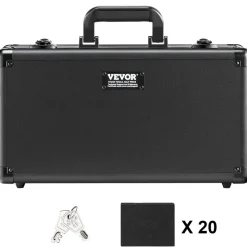 VEVOR Graded Card Storage Box, 4 Slots, Graded Sports Cards Holder Carrying Case with Key Lock Foam Dividers, for 108 PSA Graded Cards 76 BGS Cards 84 SGC Cards 388 Top Loaders or 999+ Loose Cards