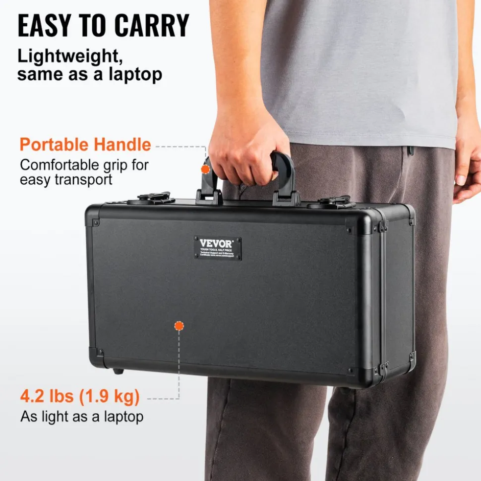 VEVOR Graded Card Storage Box, 4 Slots, Graded Sports Cards Holder Carrying Case with Key Lock Foam Dividers, for 108 PSA Graded Cards 76 BGS Cards 84 SGC Cards 388 Top Loaders or 999+ Loose Cards