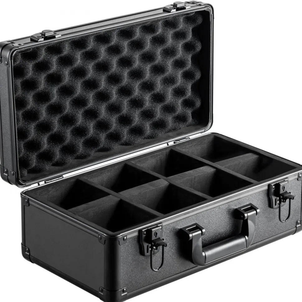 VEVOR Graded Card Storage Box, 4 Slots, Graded Sports Cards Holder Carrying Case with Key Lock Foam Dividers, for 108 PSA Graded Cards 76 BGS Cards 84 SGC Cards 388 Top Loaders or 999+ Loose Cards