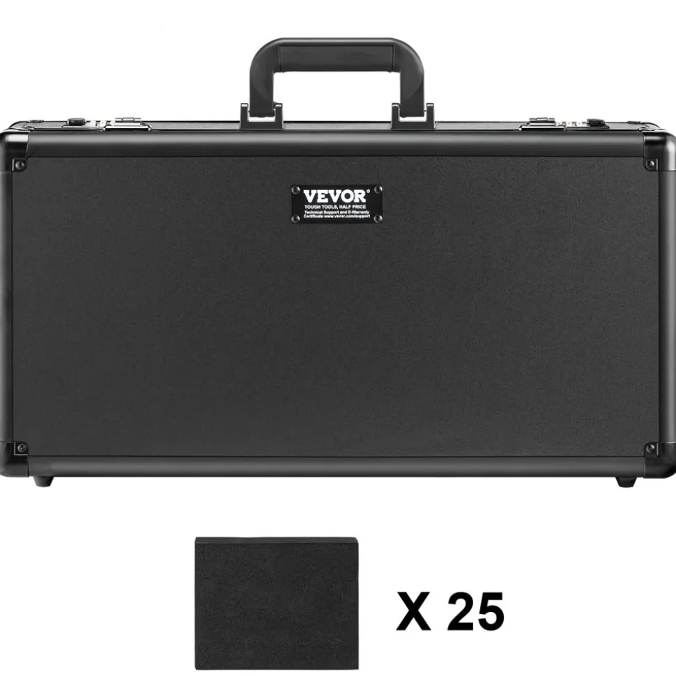 VEVOR Graded Card Storage Box, 5 Slots, Graded Sports Cards Holder Carrying Case with Coded Lock Foam Dividers, for 162 PSA Graded Cards 115 BGS Cards 130 SGC Cards 585 Top Loaders or 999+ Loose Cards