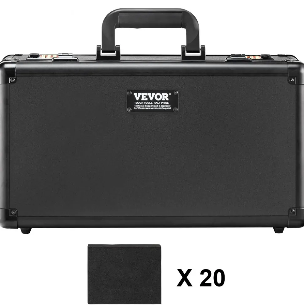 VEVOR Graded Card Storage Box, 4 Slots, Graded Sports Cards Holder Carrying Case with Key Lock Foam Dividers, for 96 PSA Graded Cards 68 BGS Cards 76 SGC Cards 348 Top Loaders or 999+ Loose Cards