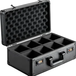 VEVOR Graded Card Storage Box, 4 Slots, Graded Sports Cards Holder Carrying Case with Key Lock Foam Dividers, for 96 PSA Graded Cards 68 BGS Cards 76 SGC Cards 348 Top Loaders or 999+ Loose Cards