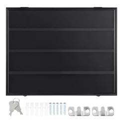 VEVOR 36 Graded Sports Card Display Case, 30.5x24.3x2.1 in, Baseball Card Display Frame with 98% UV Protection Clear View PC Glass, Lockable Wall Cabinet for Football Basketball Hockey Trading Card