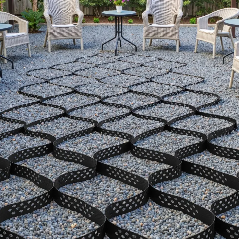 VEVOR Gravel Grid, 2 Inch Depth, 32.81 x 9.84 FT / 10000 x 3000 mm, 1880 LBS Per Sq ft Grass Ground Retainer, Permeable Geo Grids Driveway Stabilization, for Garden, Patio, Walkway, RV Parking Slopes