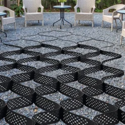 VEVOR Gravel Grid, 3 Inch Depth, 17.06 x 8.86 FT / 5200 x 2700 mm, 1880 LBS Per Sq ft Grass Ground Retainer, Permeable Geo Grids Driveway Stabilization, for Garden, Patio, Walkway, RV Parking Slopes