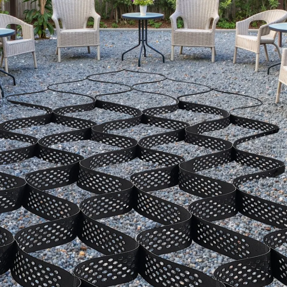 VEVOR Gravel Grid, 3 Inch Depth, 17.06 x 8.86 FT / 5200 x 2700 mm, 1880 LBS Per Sq ft Grass Ground Retainer, Permeable Geo Grids Driveway Stabilization, for Garden, Patio, Walkway, RV Parking Slopes