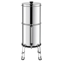 VEVOR Gravity-fed Water Filter System, 2.25G 304 Stainless-Steel Countertop System, Water Filtration System, Reduces Lead and up to 99% of Chlorine, with 2 Carbon Filters & Spigot, for Home Camping RV
