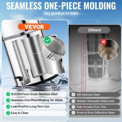 VEVOR Gravity-fed Water Filter System, 2.25G 304 Stainless-Steel Countertop Water Filtration System, Reduces Lead and up to 99% of Chlorine, with 2 Ceramic Carbon Filters, Spigot, and Stand