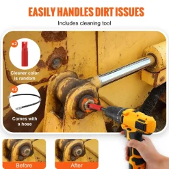 VEVOR Grease Gun Coupler 2 PCS, 10000 PSI High Pressure, 3-Jaw Locking, Quick Release Grease Gun Tip with Hose/Zerk Fittings Cleaner/Leak-Proof Cap, Compatible with All Grease Guns 1/8