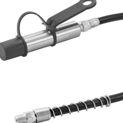VEVOR Grease Gun Coupler, 10000 PSI High Pressure, 3-Jaw Locking, Quick Release Grease Gun Tip with Hose/Zerk Fittings Cleaner/Extension Needles, Compatible with All Grease Guns 1/8
