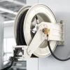 VEVOR Grease Hose Reel, 1/4 in x 50 ft Retractable, Spring Driven Auto Swivel Rewind, Max 10152 PSI, Heavy-Duty Carbon Steel Construction with Steel Wire Braided Hose, for Lube, Grease, Hydraulic Oil