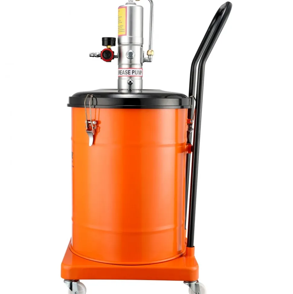 VEVOR Grease Pump, 10.5 Gallon 40L Air Operated Grease Pump with 13 ft High Pressure Hose and Grease Gun, Pneumatic Grease Bucket Pump with Wheels, Portable Lubrication Grease Pump 50:1 Pressure Ratio