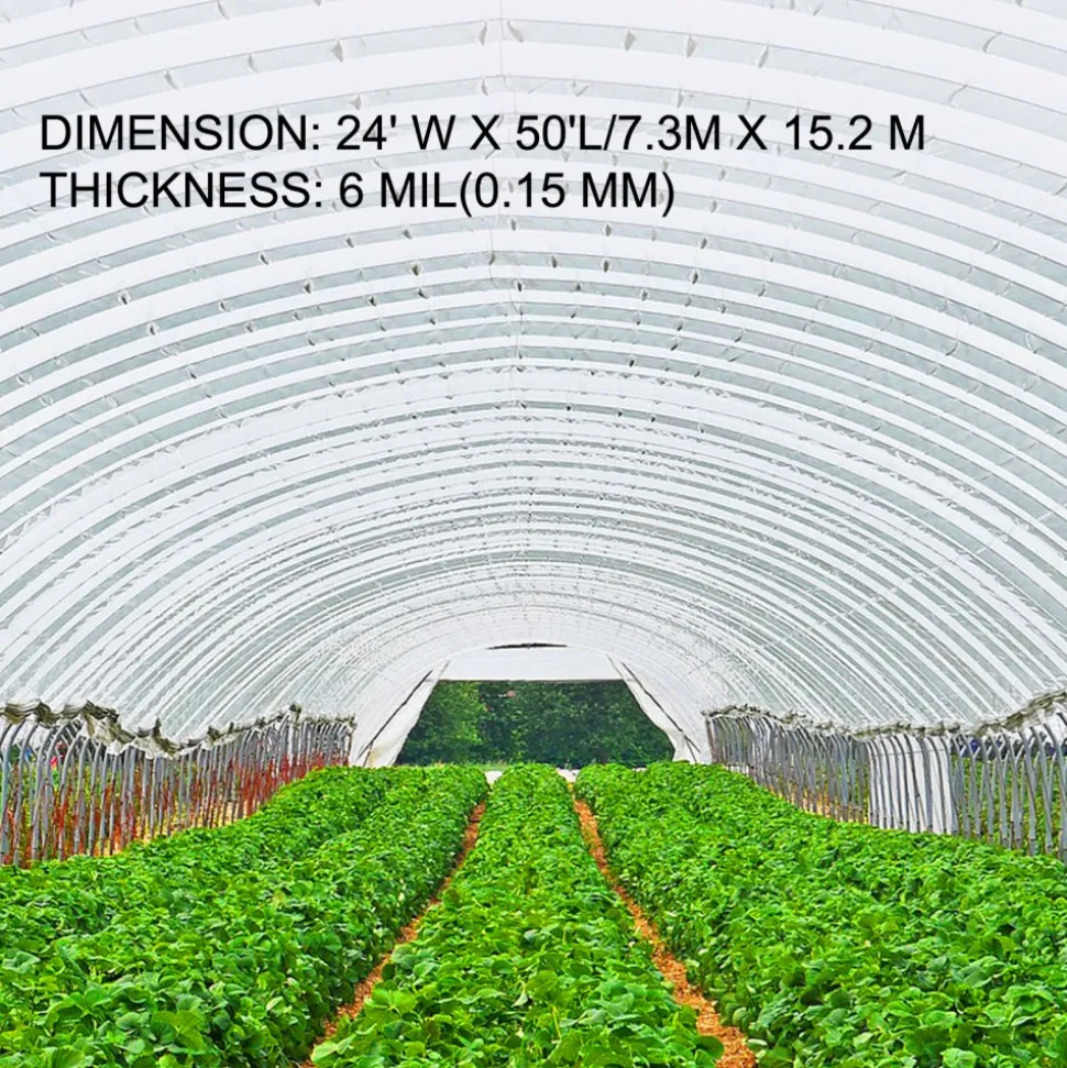 VEVOR Greenhouse Film 20 x 28 ft, Greenhouse Polyethylene Film 6 Mil Thickness, Greenhouse Plastic Greenhouse Clear Plastic Film UV Resistant, Polyethylene Film Keep Warming, Superior Strength