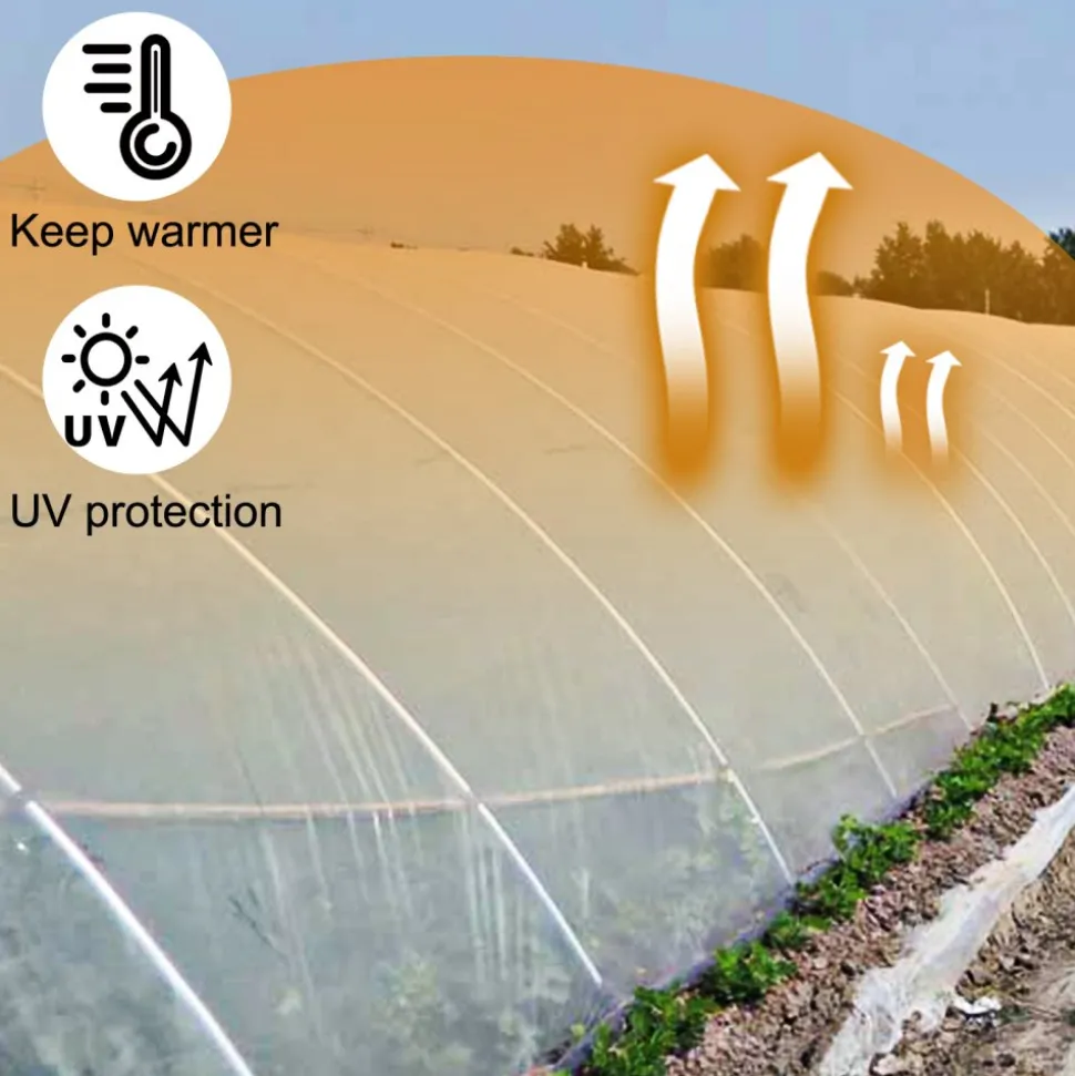 VEVOR Greenhouse Film 20 x 28 ft, Greenhouse Polyethylene Film 6 Mil Thickness, Greenhouse Plastic Greenhouse Clear Plastic Film UV Resistant, Polyethylene Film Keep Warming, Superior Strength